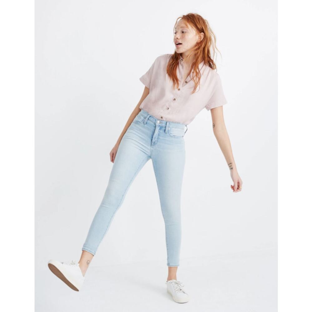 Madewell 9” Mid Rise Skinny Crop Jeans Size 32 Light Wash Stretch